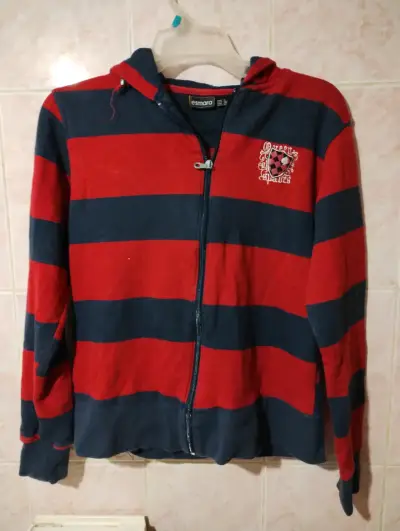 Polerón a rayas rojo y azul con capucha Esmara - miniatura 1