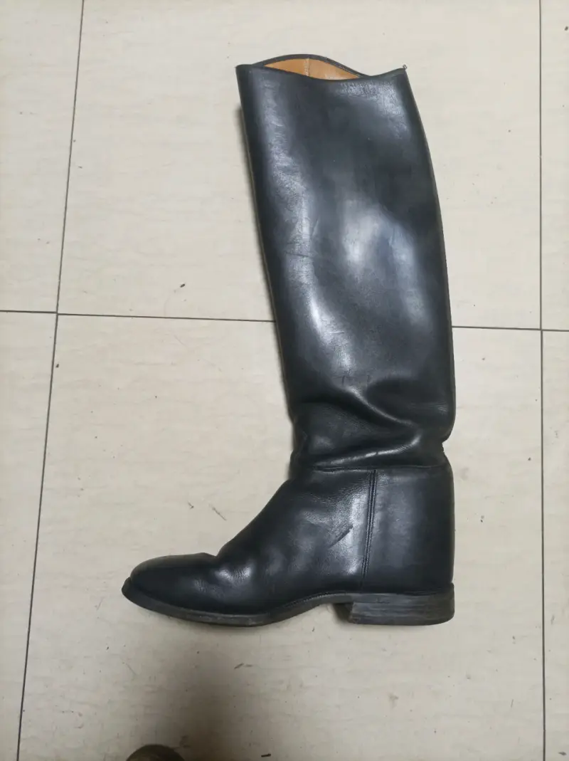 Botas largas de cuero negro para equitación talla - 4