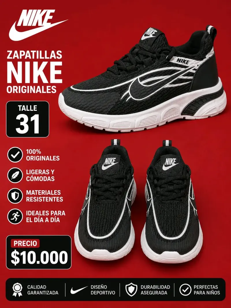 Zapatillas Nike originales talla 31 negras - 1