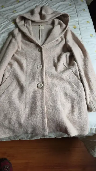 Abrigo de lana beige con capucha Umbrale - miniatura 3