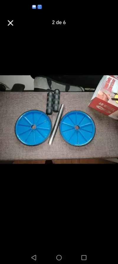 Rueda de Ejercicio Abdominal Azul - miniatura 1