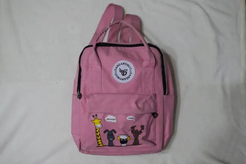 Bolso de tela multicolor con asas largas - 3