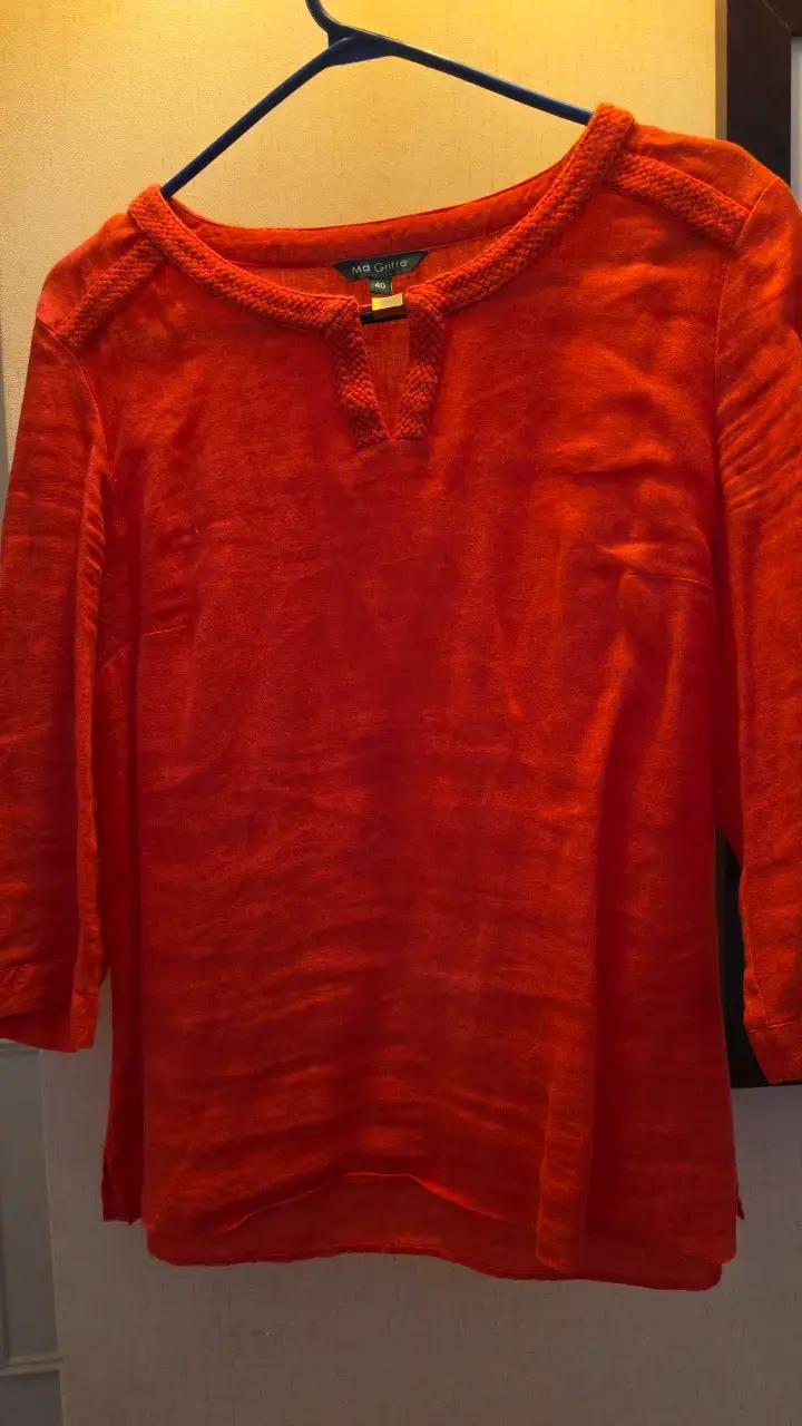 Blusa roja de lino Ma Griffe talla 40