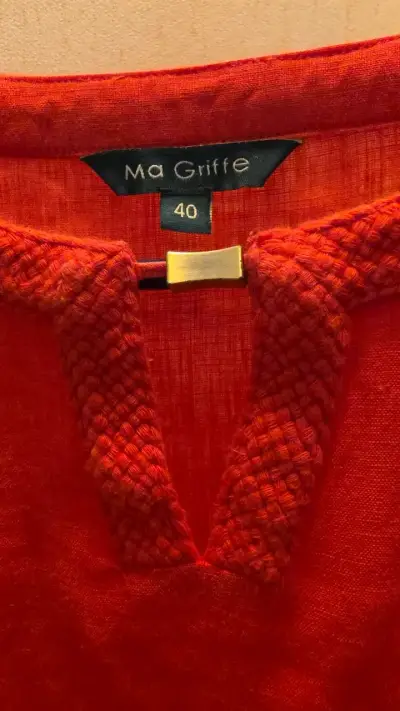 Blusa roja de lino Ma Griffe talla 40 - miniatura 2