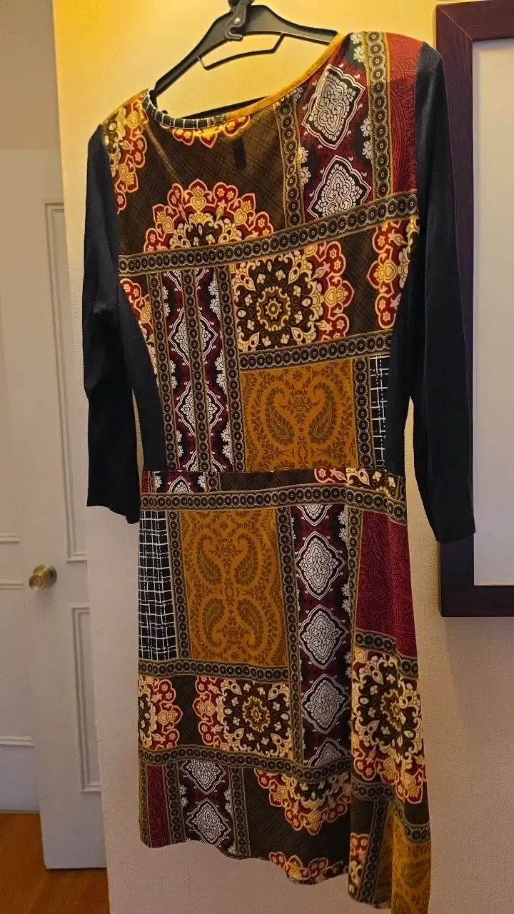 Vestido estampado multicolor Muzu talla L - 3