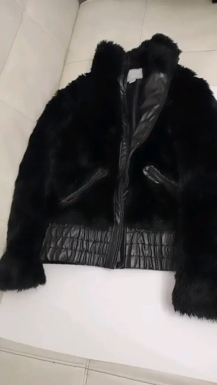 Chaqueta de piel sintética negra Donna Erre M - 2