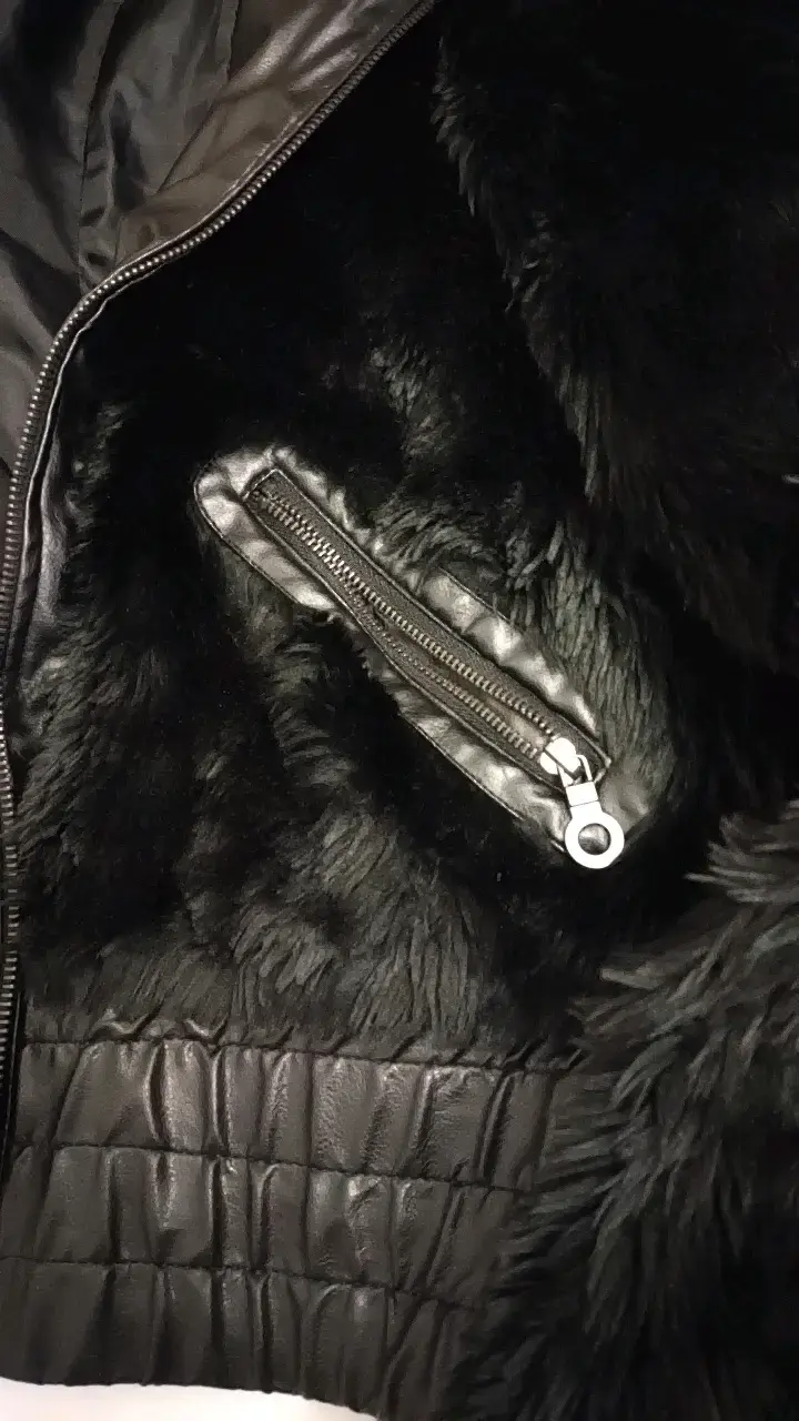 Chaqueta de piel sintética negra Donna Erre M - 5
