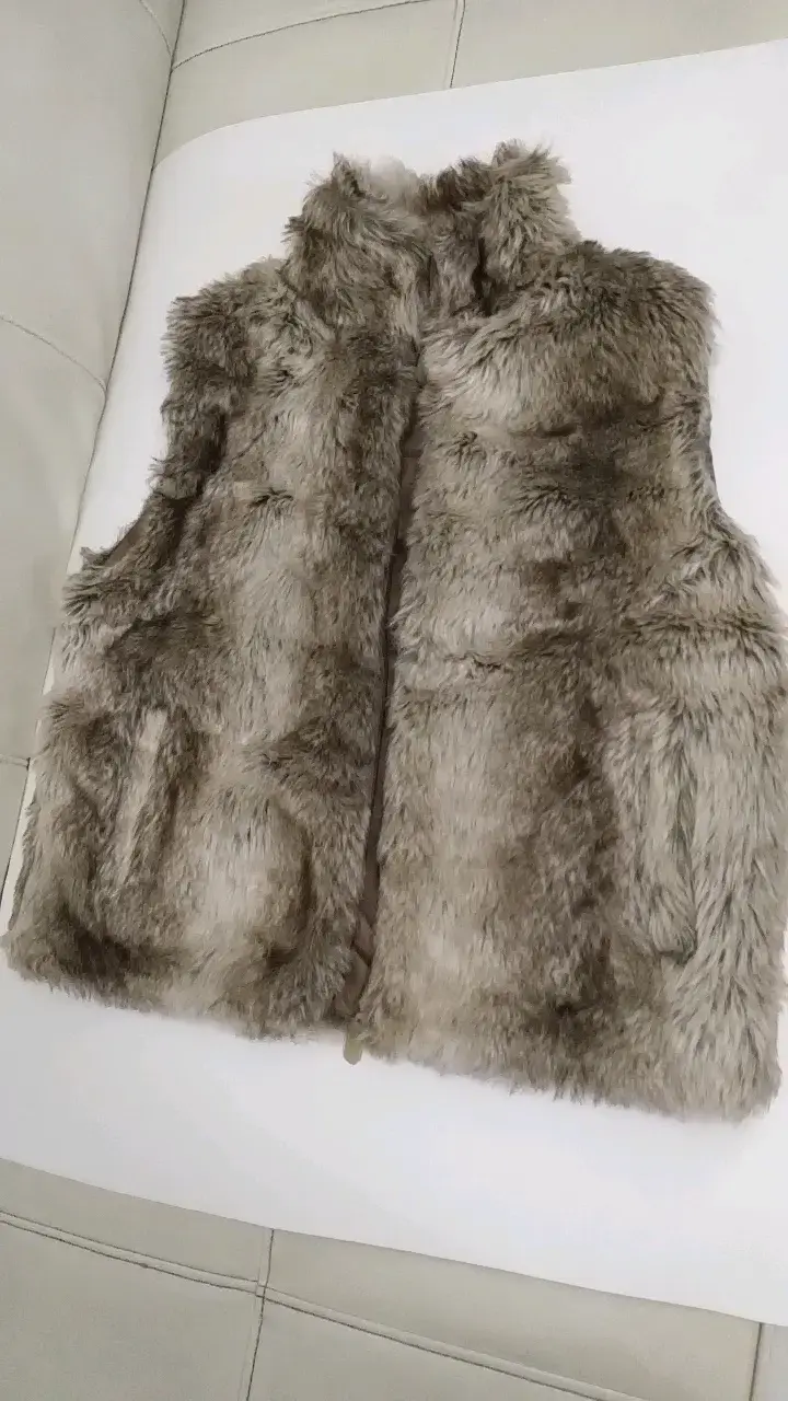 Chaleco de piel sintética gris Blugirl M - 1