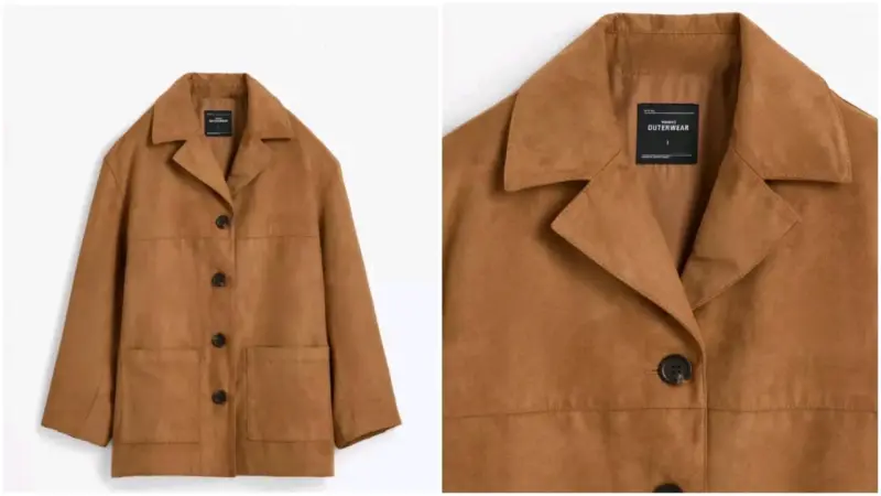 Chaqueta gamuza café L LEFTIES