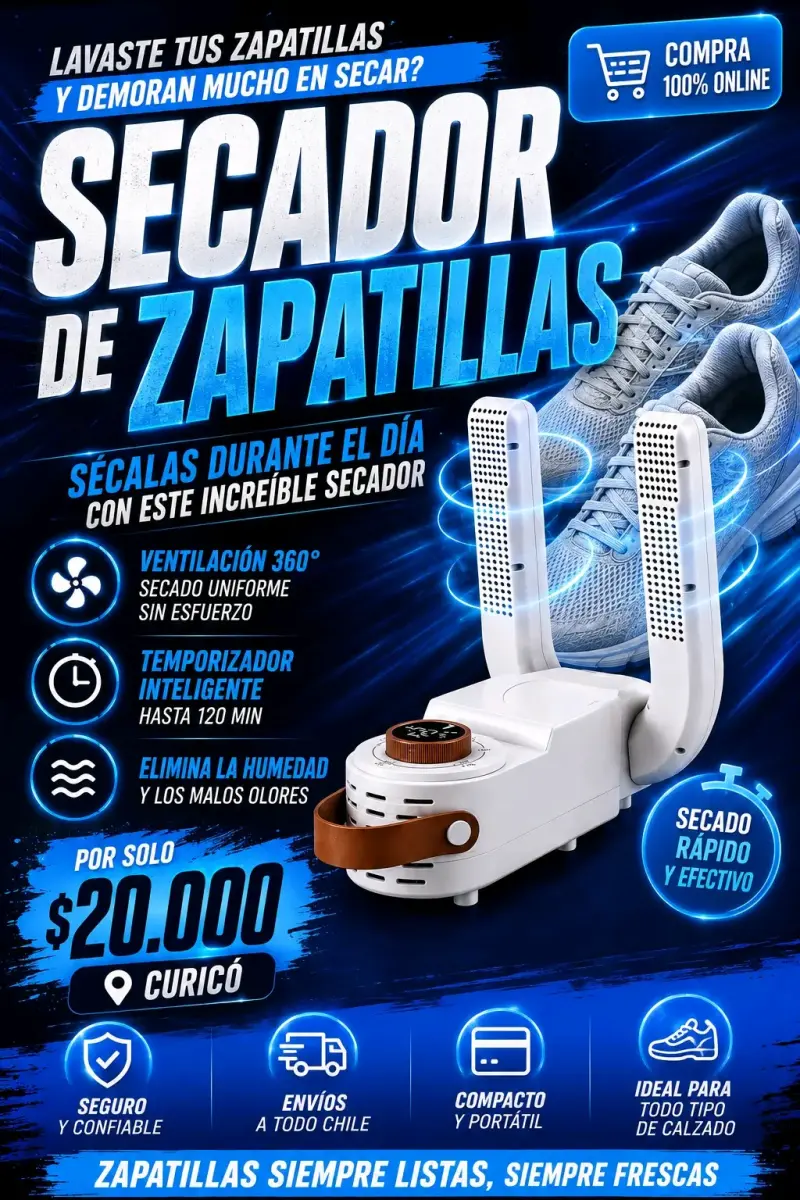 Secador de zapatillas portátil con temporizador - 1