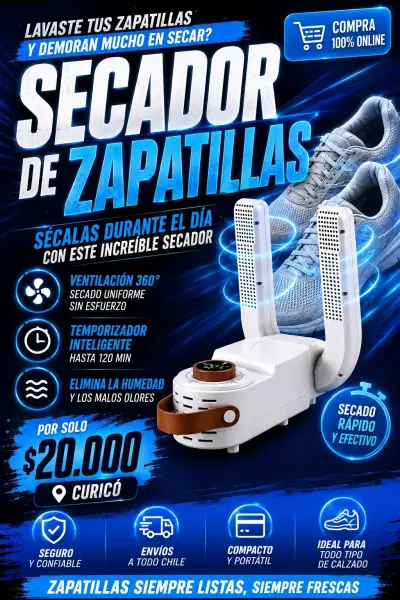 Secador de zapatillas portátil con temporizador - miniatura 1