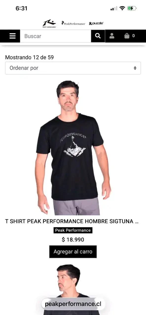 Polera Hombre Negra Peak Performance - 1