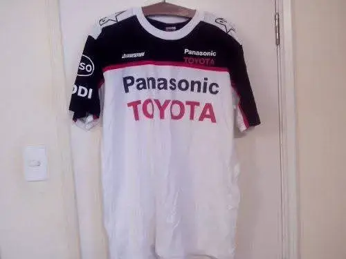 Camiseta Panasonic Toyota Racing blanca y negra
