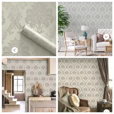 Papel mural decorativo con diseño floral - miniatura 2