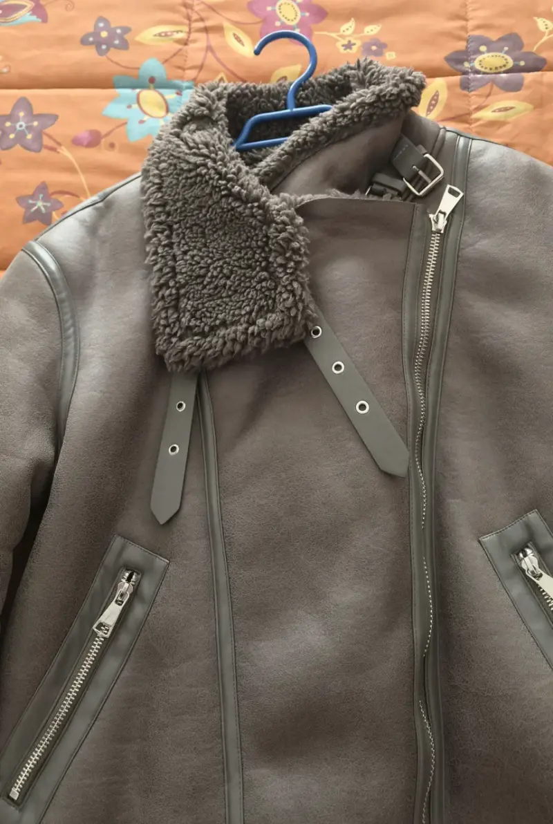 Chaqueta de cuero sintético Opposite con forro de lana - 5