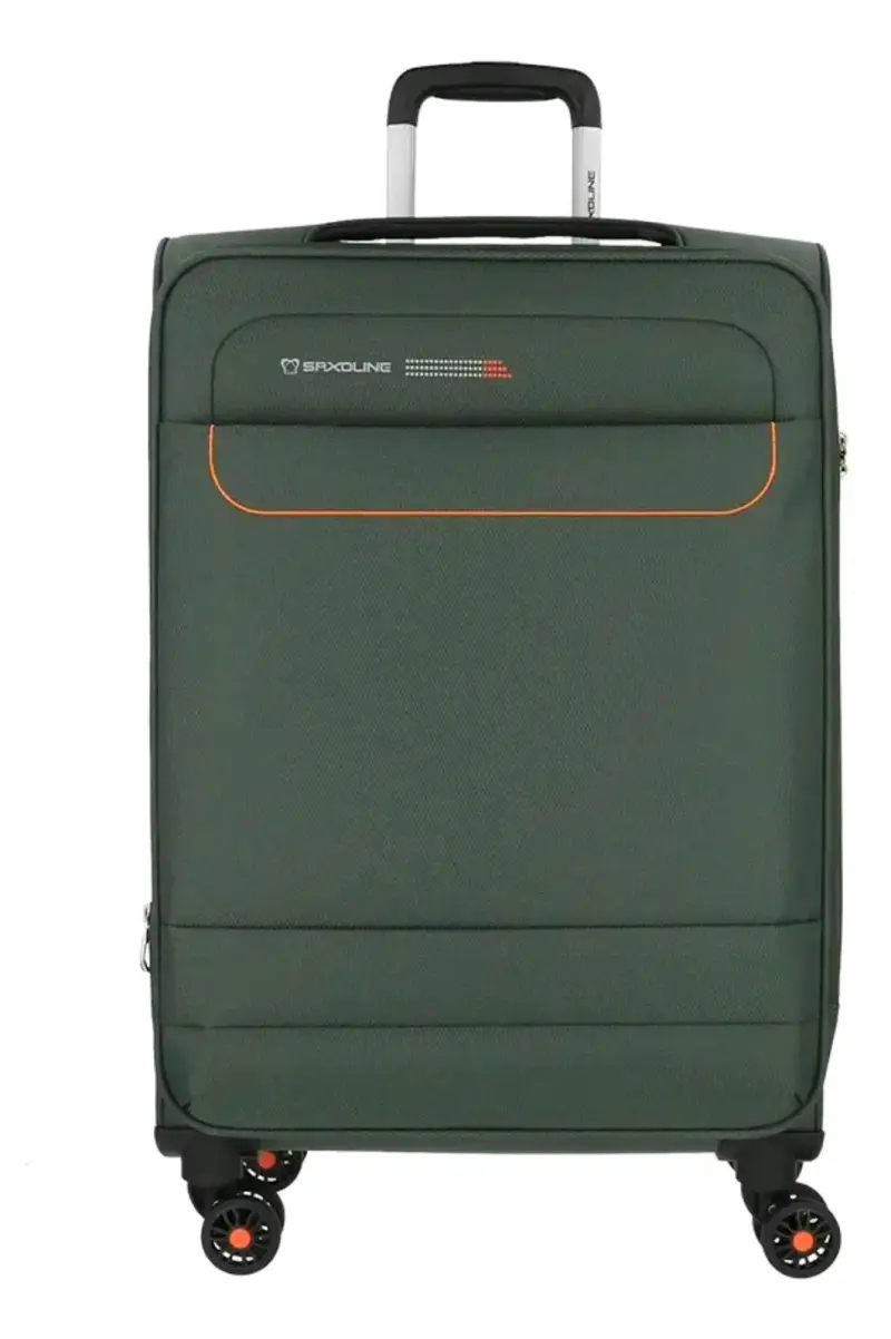 Maleta de viaje verde Saxoline con ruedas