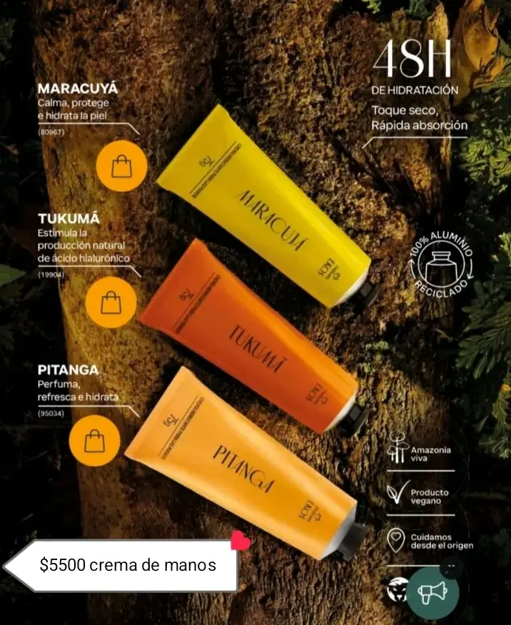 Set de cremas de manos Maracuyá, Tukuma y Pitanga