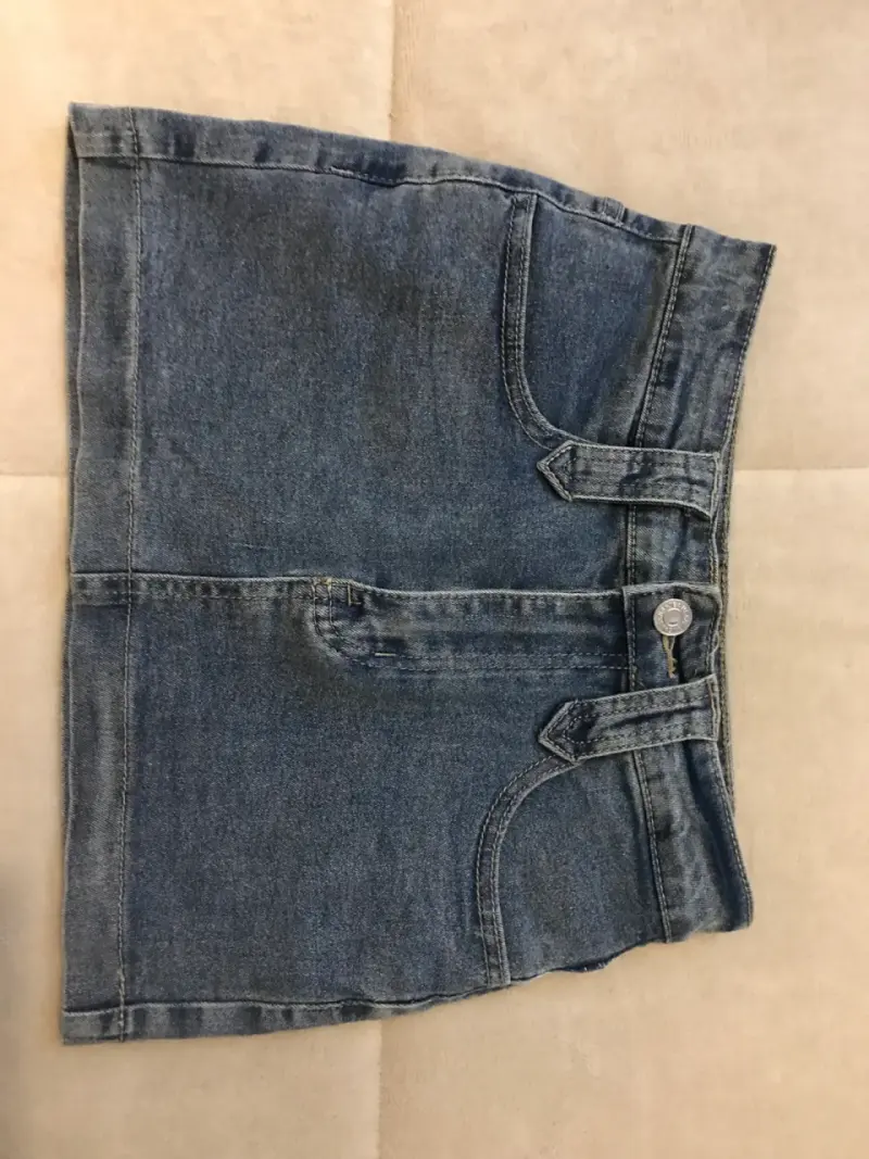 Falda de mezclilla azul casual para mujer - 1