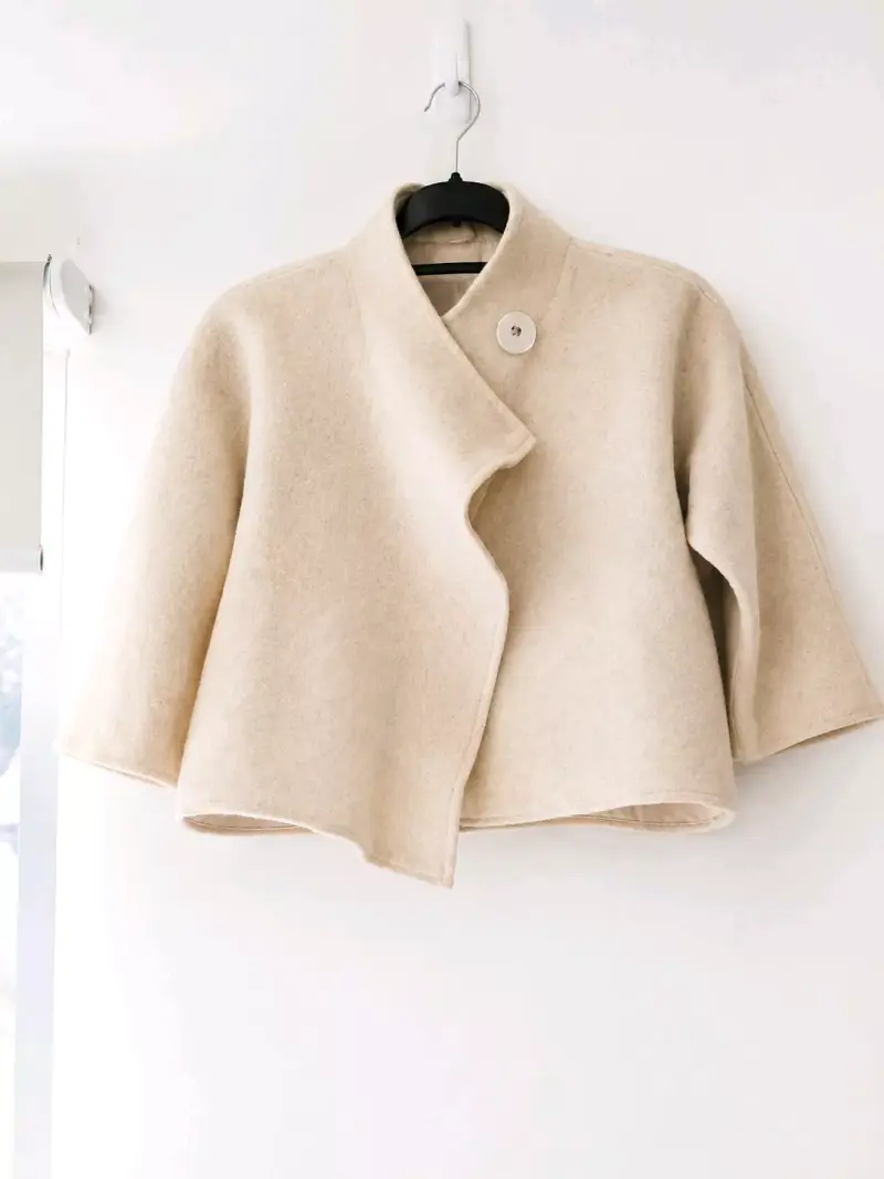Chaqueta Beige de Lana para Mujer