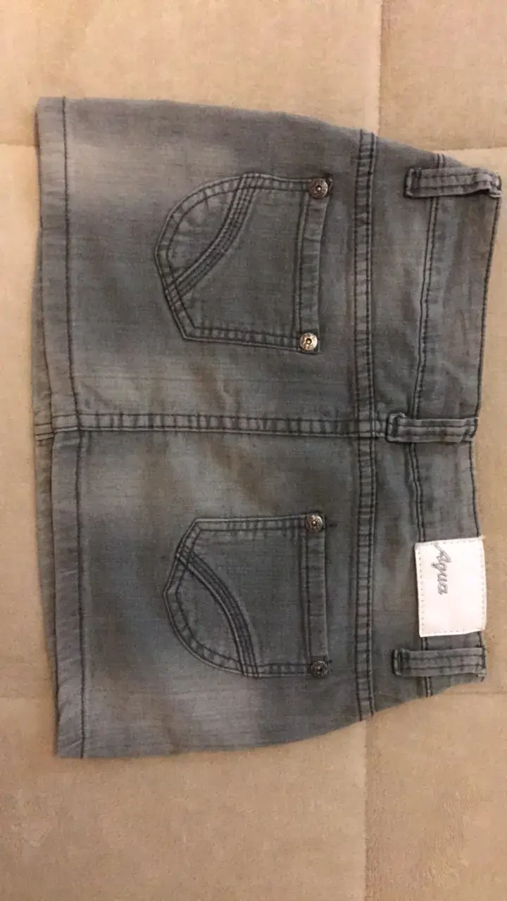 Falda de mezclilla gris para mujer talla 36 - 2