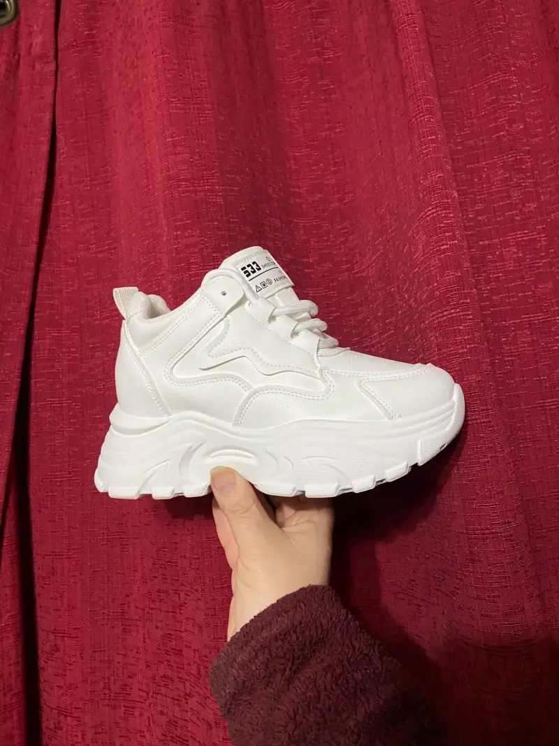 Zapatillas deportivas blancas de plataforma - 1