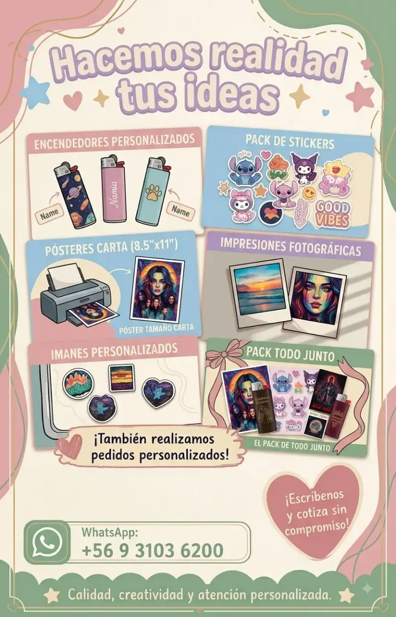 Pack personalizado de encendedores y stickers
