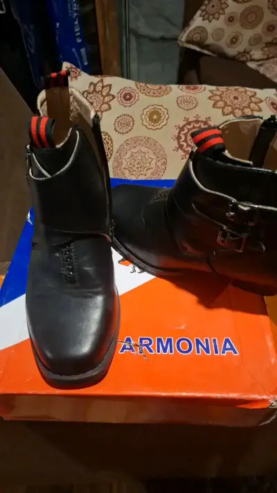 Botines de cuero negro Armonia para hombre - miniatura 1