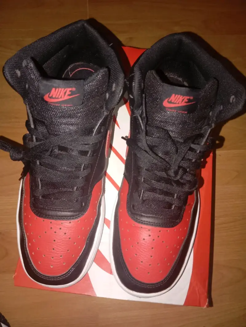 Zapatillas Nike Court Vision Mid Negras Rojas Talla 10 - 2
