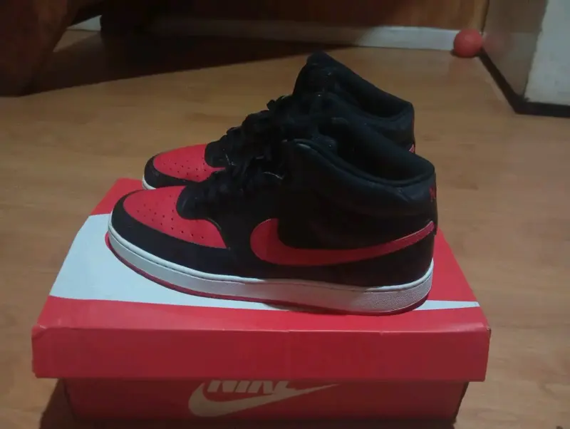 Zapatillas Nike Court Vision Mid Negras Rojas Talla 10 - 3