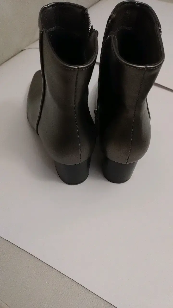Botines de cuero negro para mujer con tacón 36 - 5