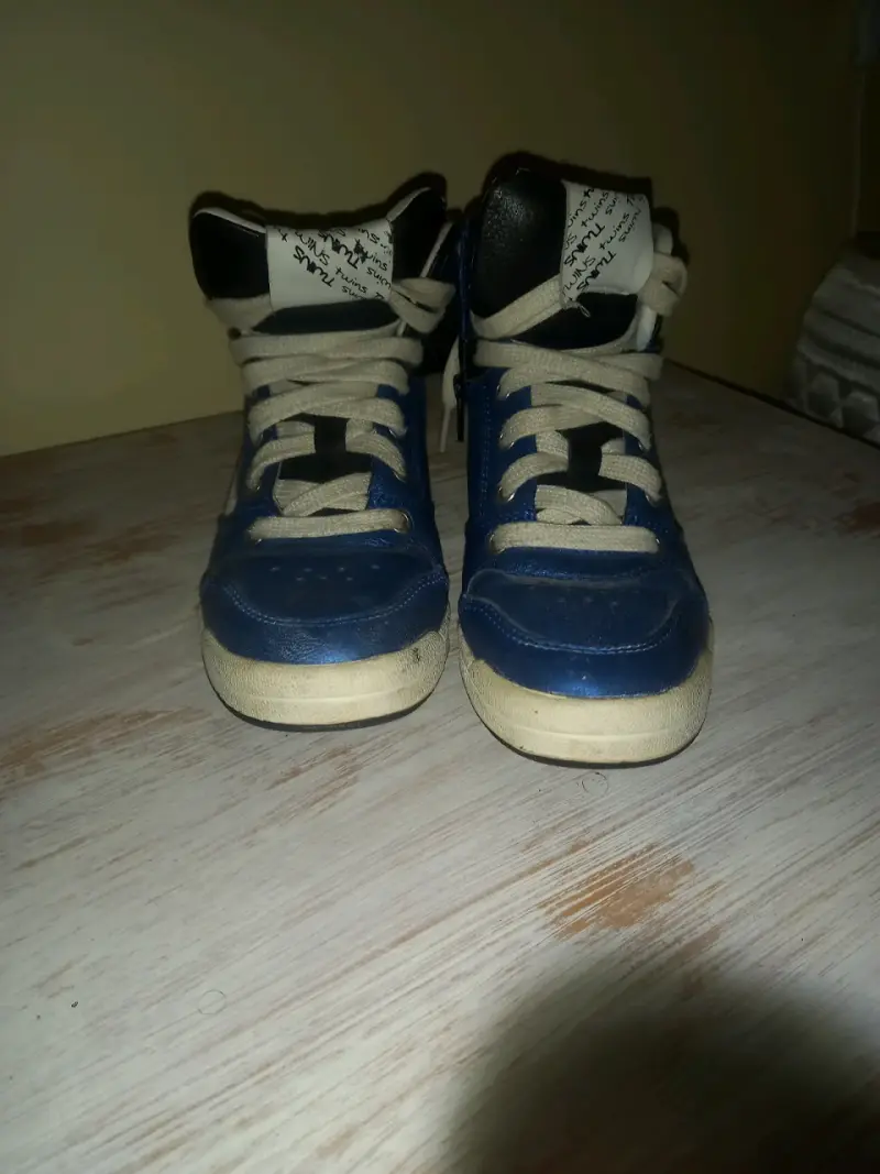 Zapatillas deportivas azules de cuero - 2