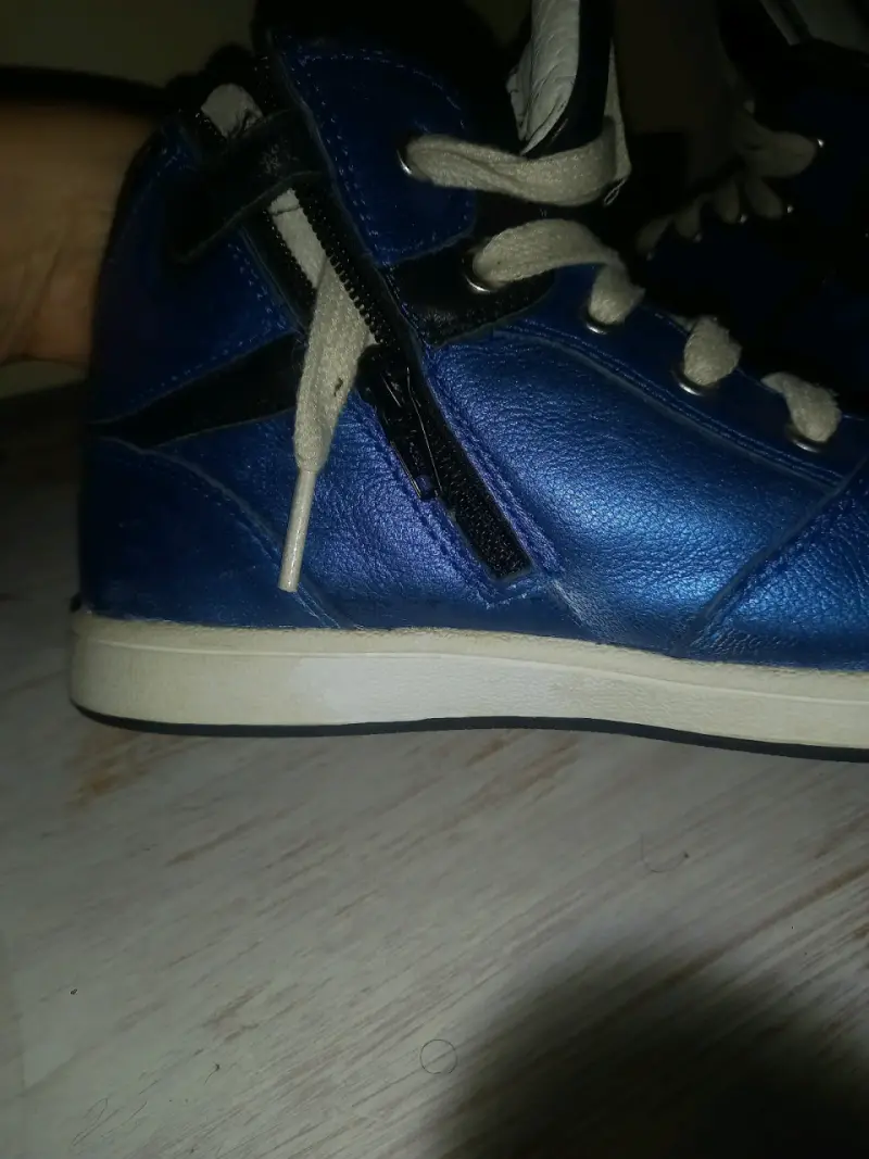 Zapatillas deportivas azules de cuero - 3
