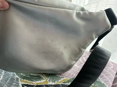 Riñonera de cuero gris con doble cierre Prüne - miniatura 5