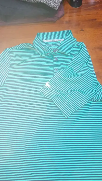 Polera Polo Rayada Verde Talla S - miniatura 1
