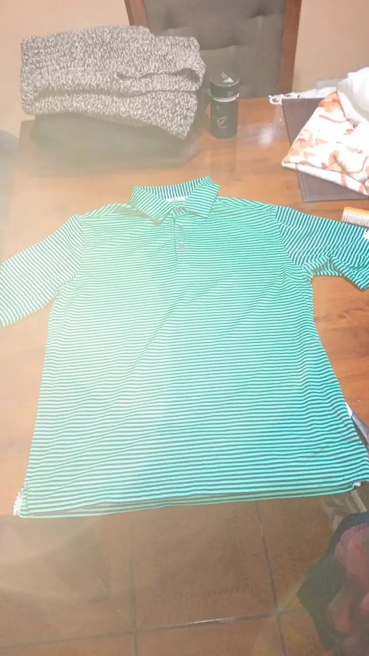 Polera Polo Rayada Verde Talla S - 3