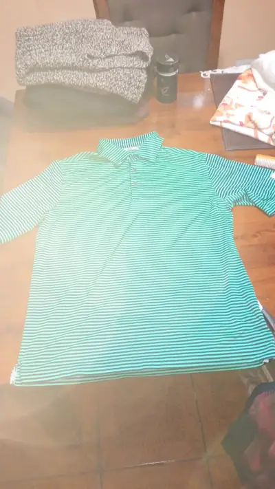 Polera Polo Rayada Verde Talla S - miniatura 3