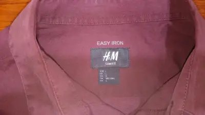 Camisa Hombre H&M Slim Fit Burdeo - miniatura 1