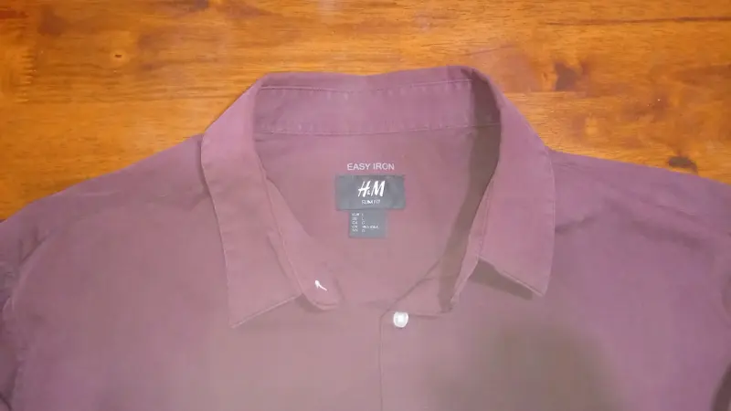 Camisa Hombre H&M Slim Fit Burdeo - 3