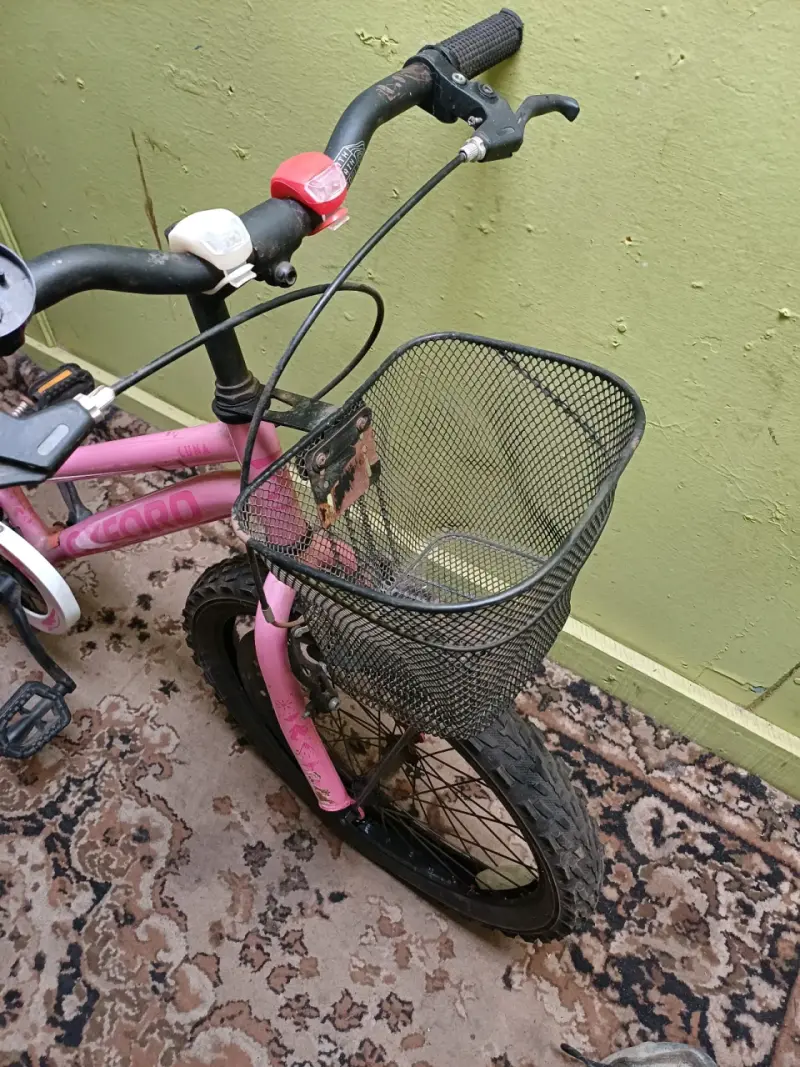 Bicicleta infantil rosa con canasto - 2