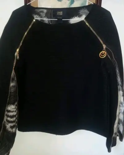 Suéter negro con cremalleras Cavalli Class - miniatura 1