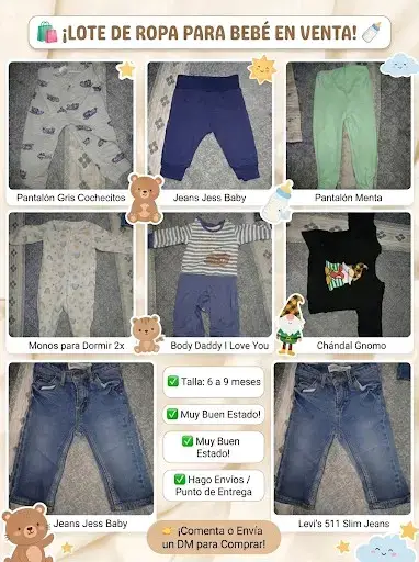 Lote de ropa para bebé 6 a 9 meses en buen estado - miniatura 1