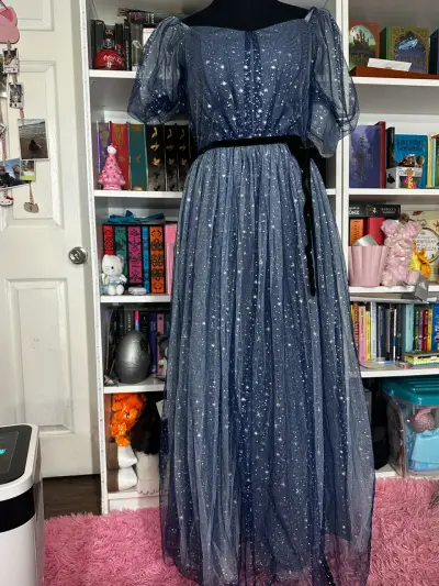 Vestido largo azul con estrellas - miniatura 1