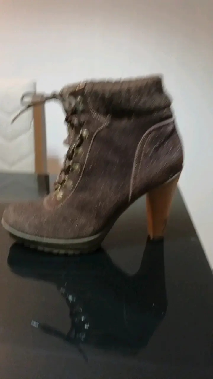 Botines de tacón alto marrones para mujer - 2