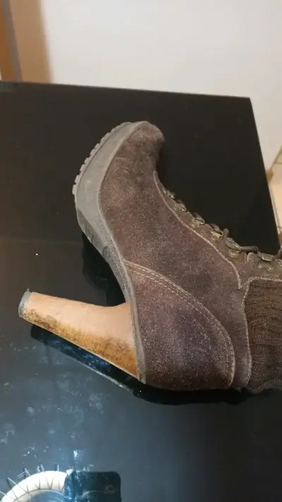Botines de tacón alto marrones para mujer - miniatura 4