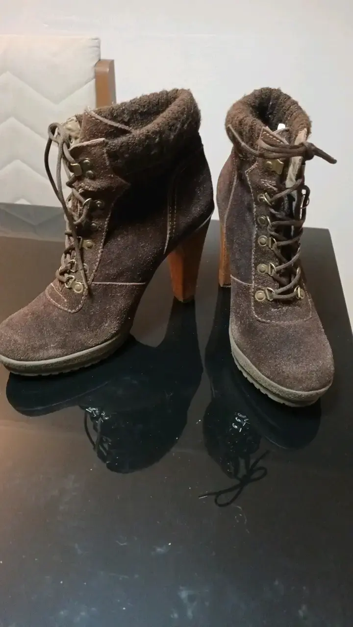 Botines de tacón alto marrones para mujer - 6
