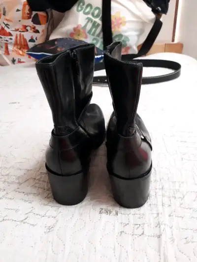 Botines de cuero con detalles de leopardo - miniatura 3