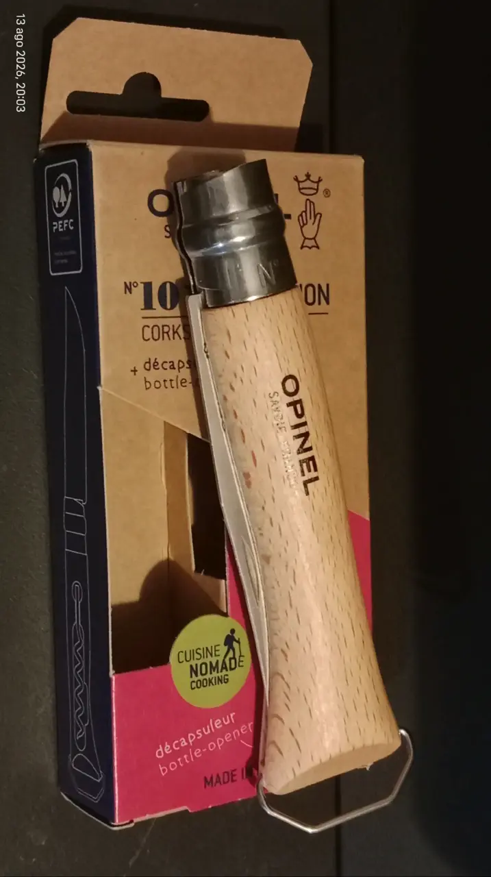 Cortaplumas Opinel N°10 con sacacorcho - 1