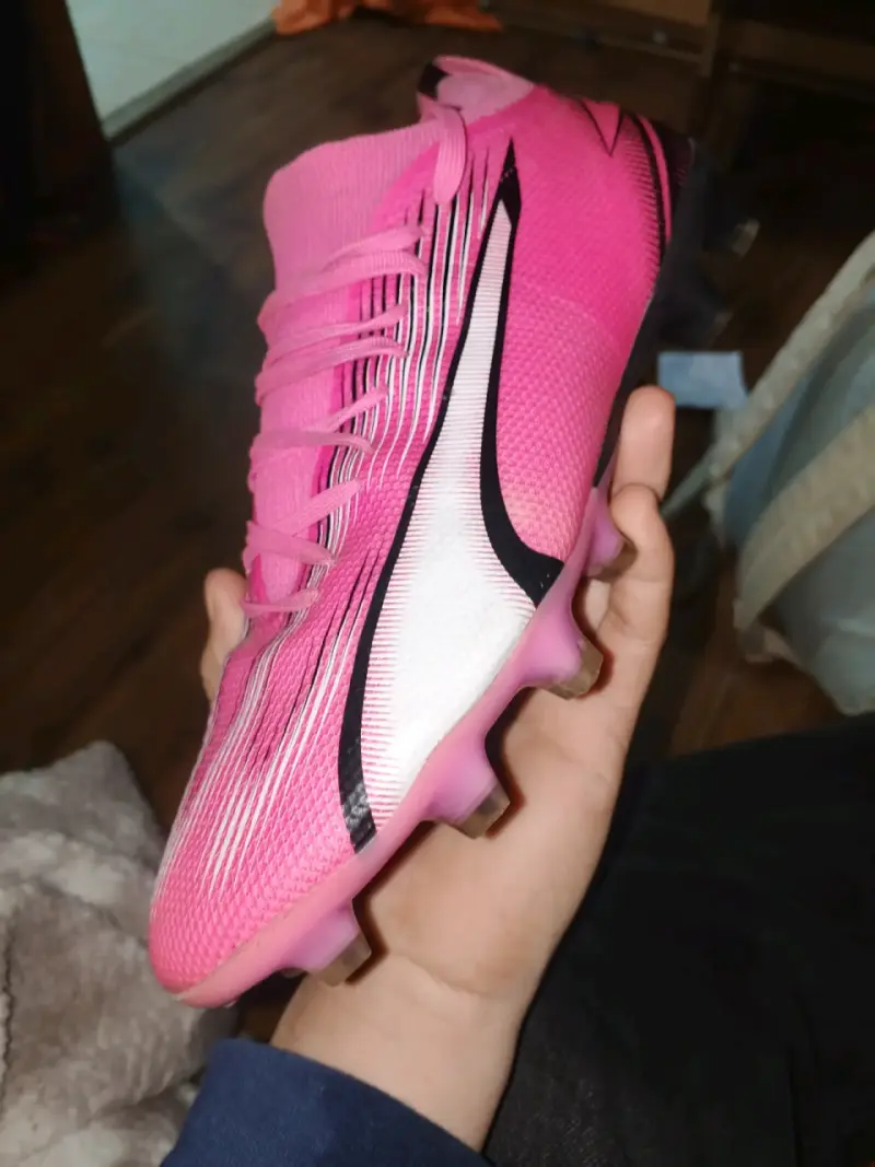 Botines de fútbol rosa para césped - 1