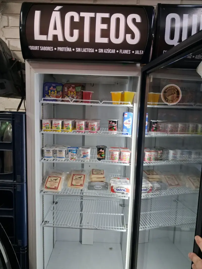 Refrigerador exhibidor de lácteos con puerta de vidrio - 1