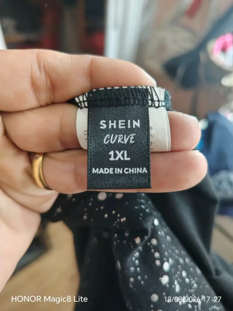 Vestido negro con diseño de puntos blancos Shein Curve - 2